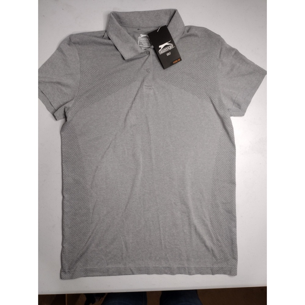 Slazenger Golf Womens Hydro-Dri Body‎ Mapping Polo Shirt Grey S NEW